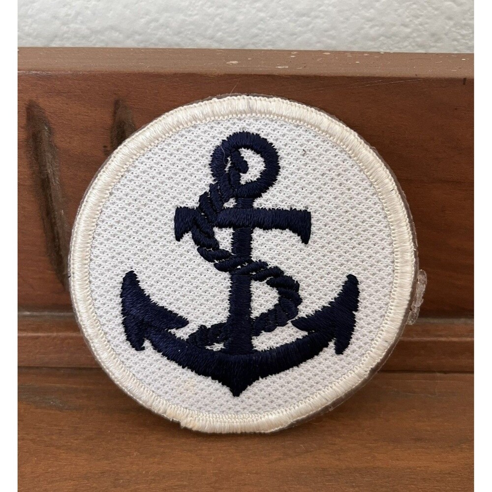 Blue and White Navy Naval Anchor Rope Patch 3”